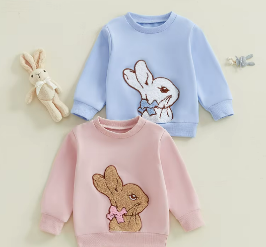 🐰 Snuggly Bunny Embroidered Baby Sweatshirt