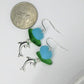 Sea Glass Dolphin Earrings: Sterling Silver, Beach Jewelry
