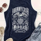 Retro Distressed Print Graphic Tank Top