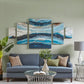 Coastal Tide Blue 5-Piece Canvas Wall Art Decor