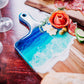 Hand Poured Charcuterie Board, Beach Resin Serving Tray