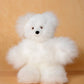 Alpaca Fur Teddy Bear White 12" Natural Plush