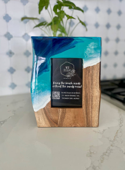 Acacia Live Edge Photo Frame, Ocean Resin Art, 4x6