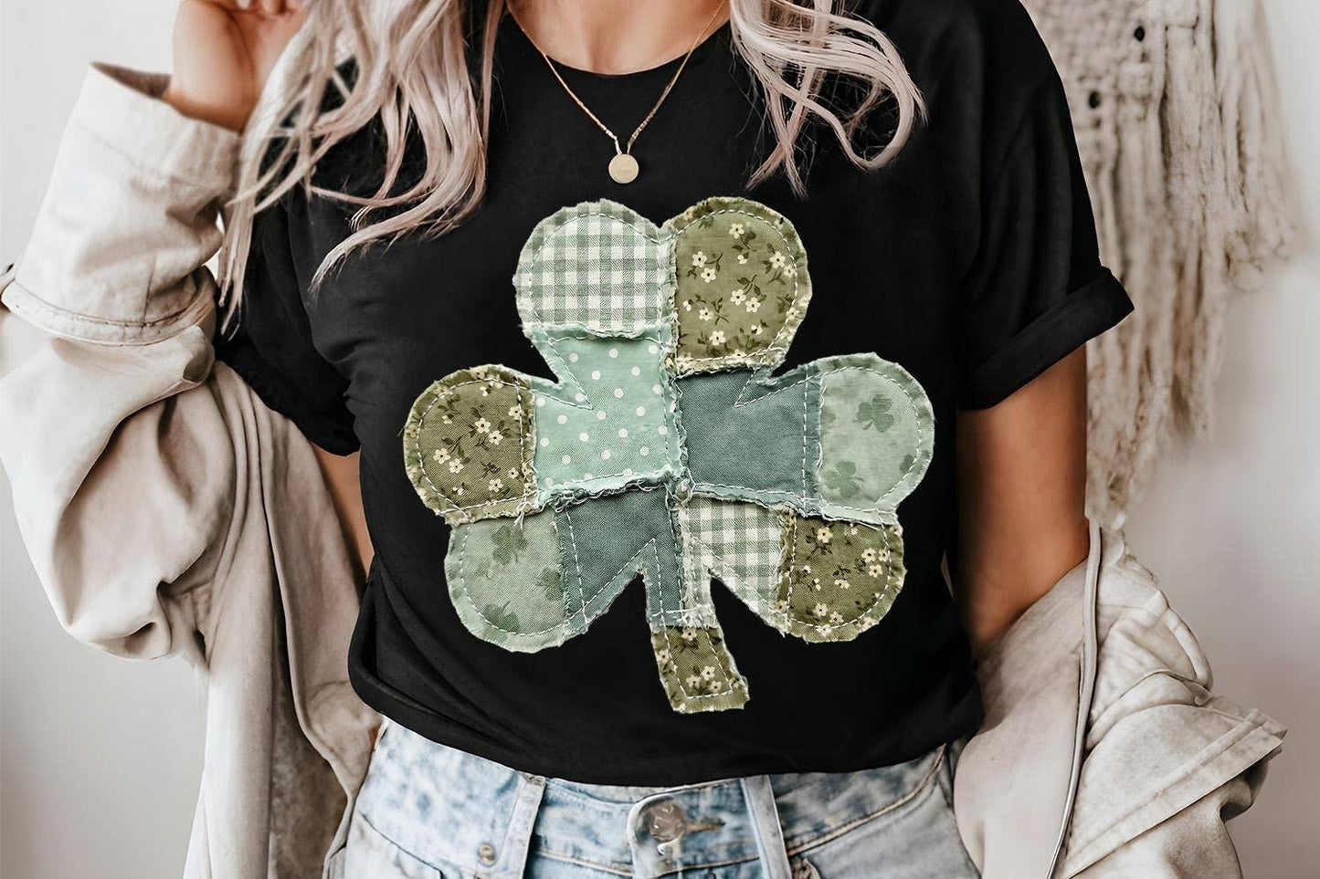 Retro Shamrock Sweatshirt, St Patricks Day Clover Shirt