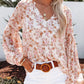 Floral Chiffon Balloon Sleeved Shirt