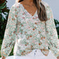 Floral Chiffon Balloon Sleeved Shirt