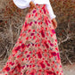 Elegant Floral Print Loose Skirt