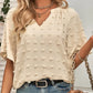 V-Neck Solid Color Furball Top