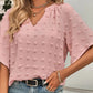 V-Neck Solid Color Furball Top