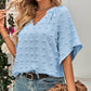 V-Neck Solid Color Furball Top