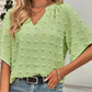 V-Neck Solid Color Furball Top