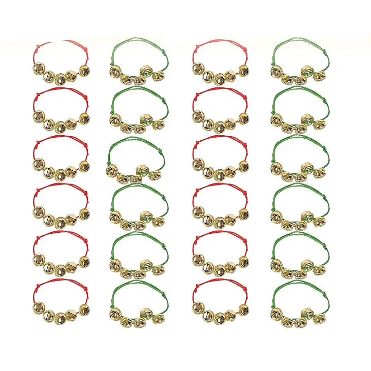 Christmas Jingle Bell Adjustable Bracelet Stocking Stuffer (Case of 12)