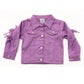 Kids Purple Fringe Denim Jackets