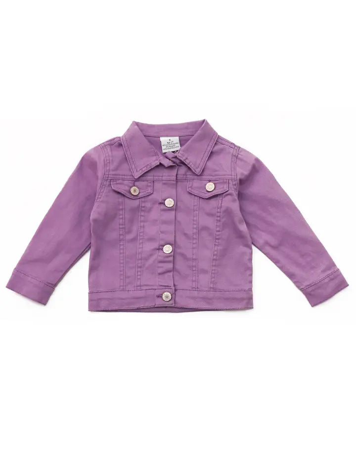 Kids Purple Fringe Denim Jackets