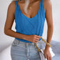 V-Neck Twist Cut-Out Knitted Tank Top