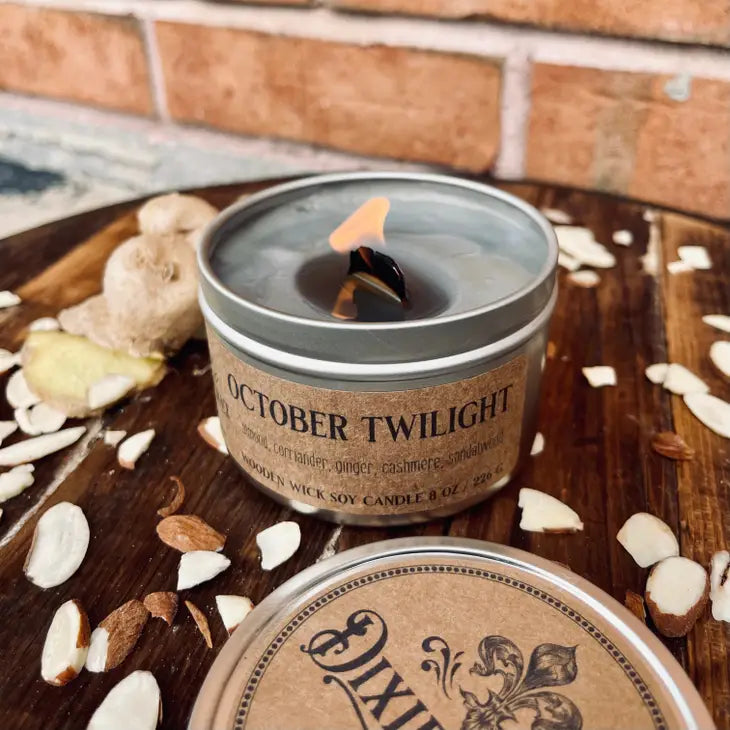 October Twilight - Wooden Wick Candle - Pure Soy Wax