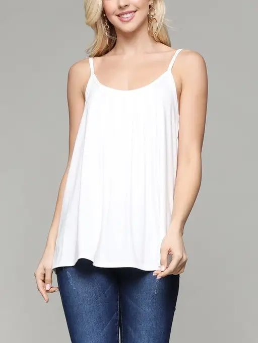 Pleated Front Detail Top with Adjustable Strap