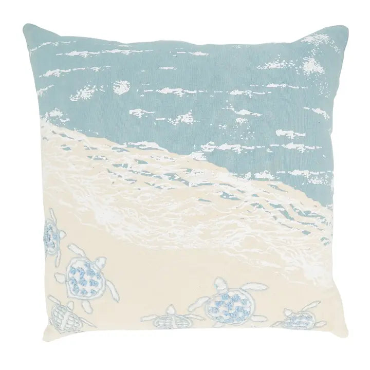 Sandy Shores Sea Turtle Throw Pillow