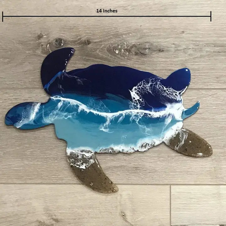 Sea Turtle Beach Resin Wall Art