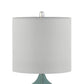 Clear Glass Base Table Lamps, Teal Blue Glass (Set of 2)