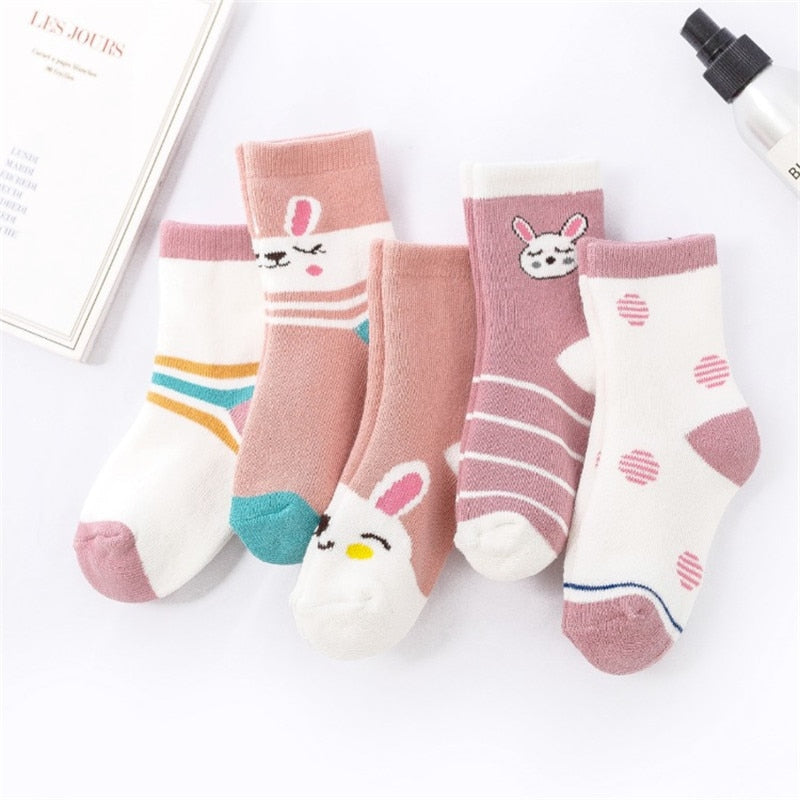 Children's Socks (5 Pairs) - Girls, Boys, and Toddler Sizes