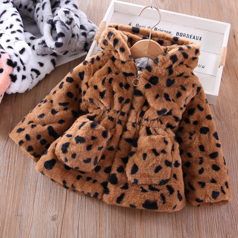 Glamorous Girls Animal Print Winter Coat Sizes 2-7 Various Styles