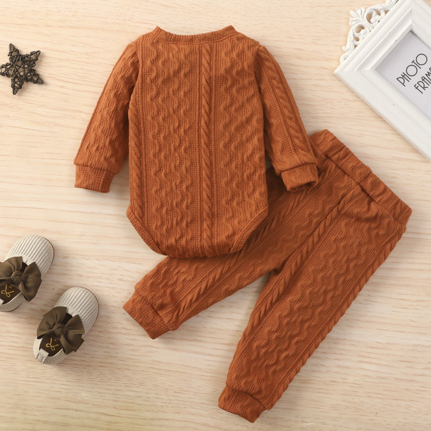 Knitted Romper and Pant Outfit - Sizes Newborn to 24 Months