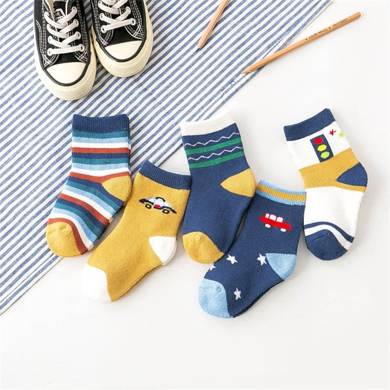 Children's Socks (5 Pairs) - Girls, Boys, and Toddler Sizes