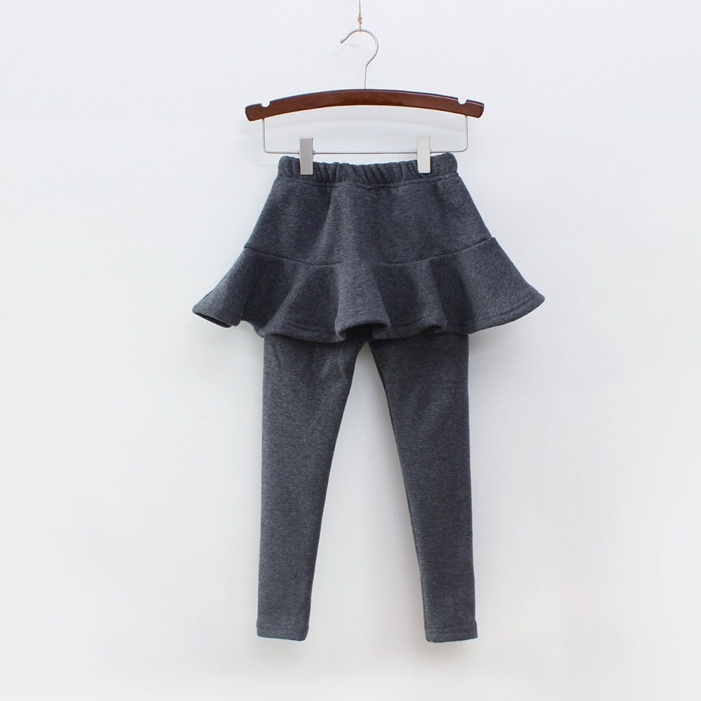 Girls Attached Skirt-Leggings- Sizes 2-10 High Quality Children Clothing Various Colors