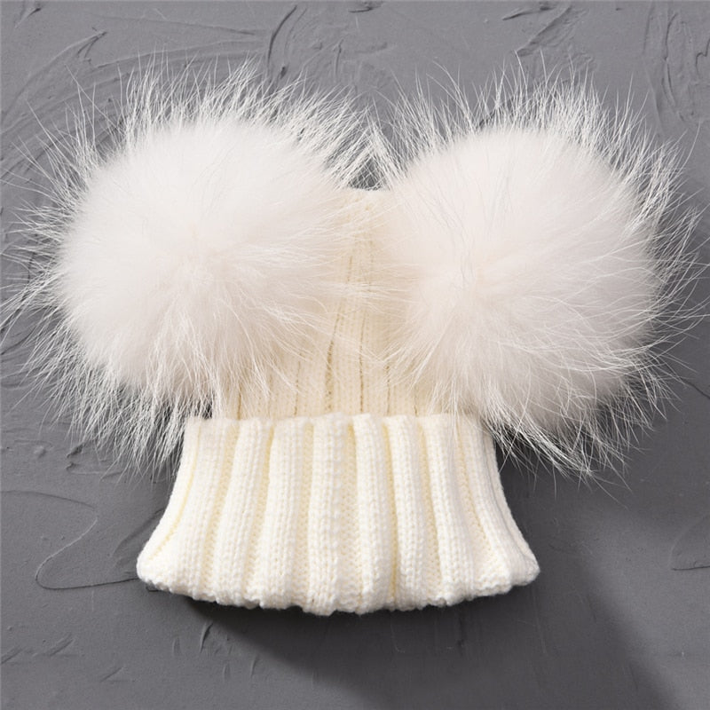 Knitted Pom Pom Baby Hat