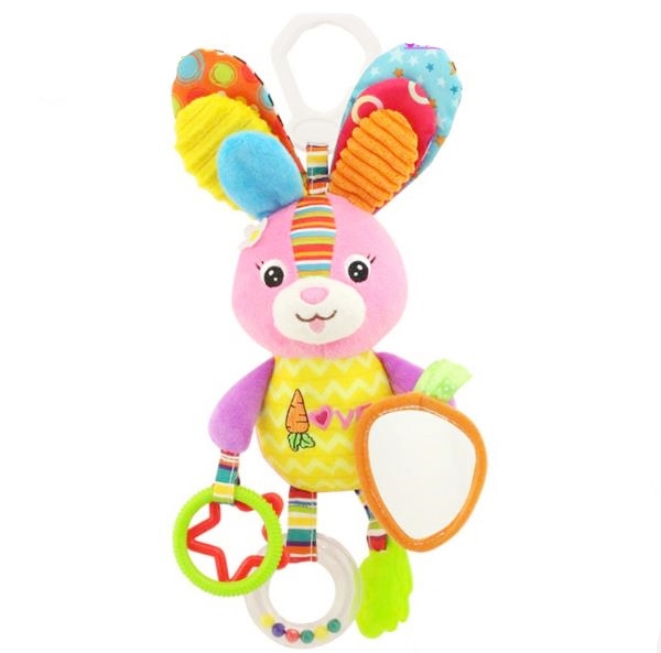 Soft Plush Stroller Toy - Developmental Toy and Baby Teether