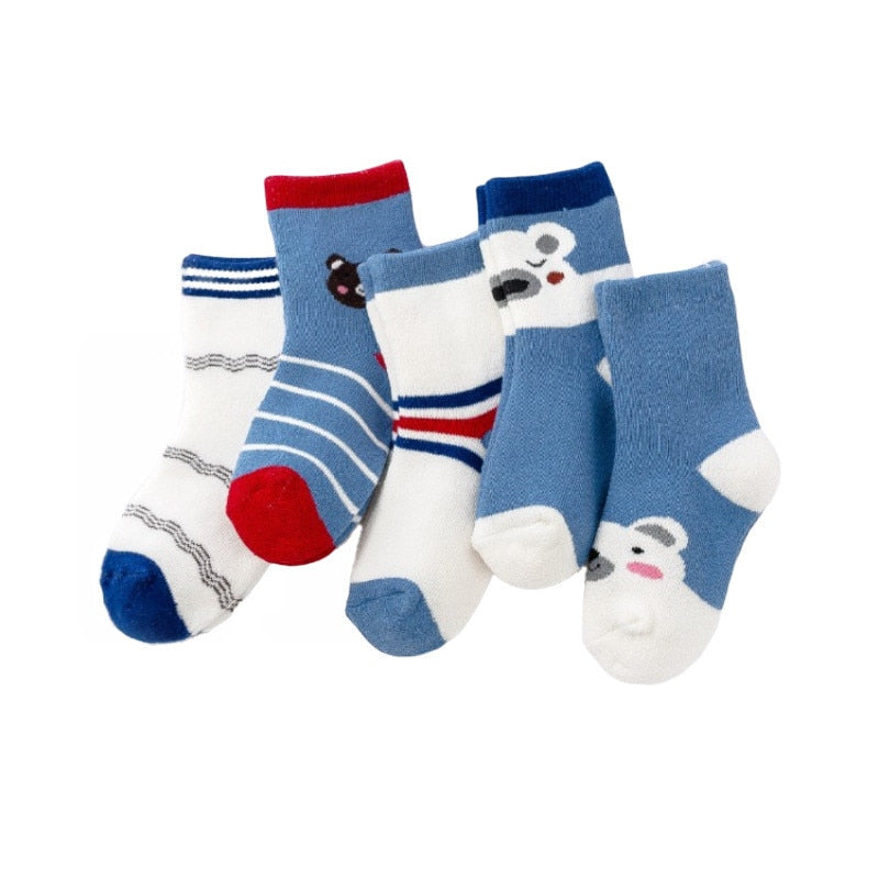 Children's Socks (5 Pairs) - Girls, Boys, and Toddler Sizes