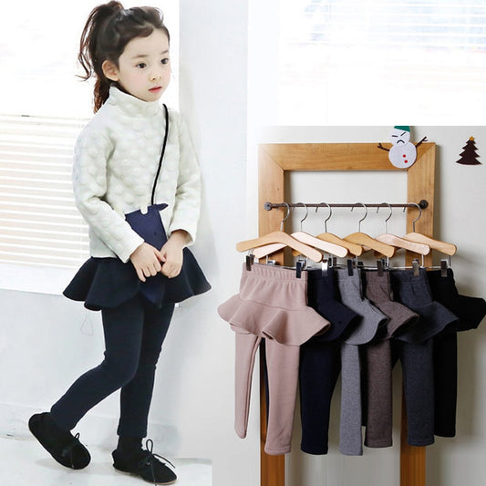 Girls Attached Skirt-Leggings- Sizes 2-10 High Quality Children Clothing Various Colors