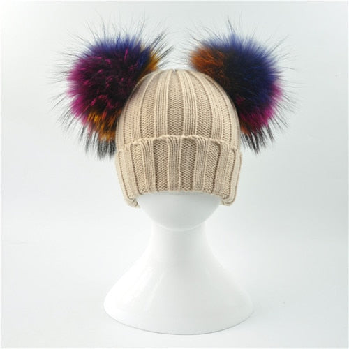 Knitted Pom Pom Baby Hat