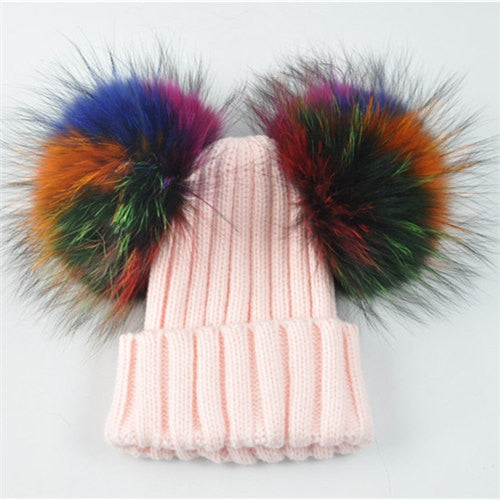 Knitted Pom Pom Baby Hat