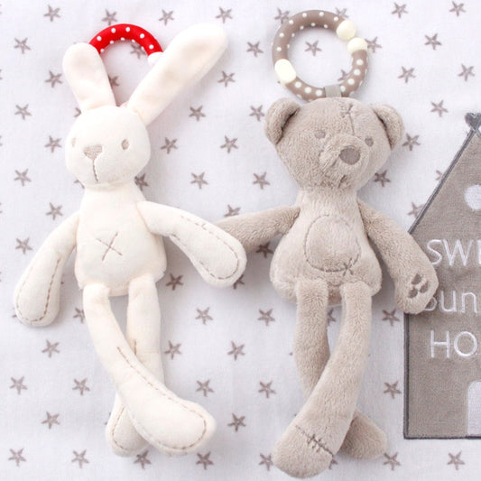 Soft and Soothing Plush Infant Teether Stroller Toy - The Perfect Companion for Your Little One!