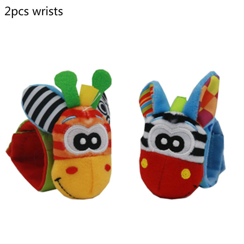 Infant Baby Socks and Wrist Rattle Set