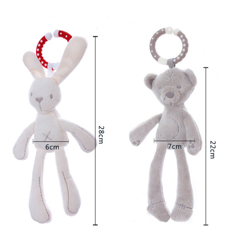 Soft and Soothing Plush Infant Teether Stroller Toy - The Perfect Companion for Your Little One!