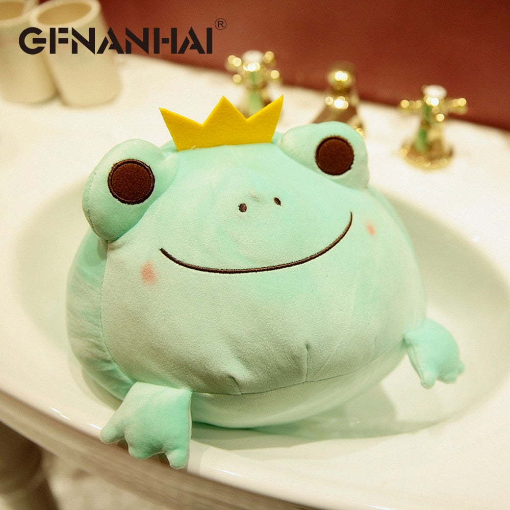 Frog Crown Plush Pillow