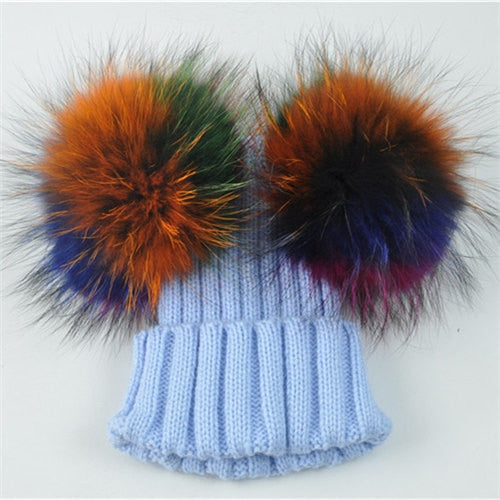 Knitted Pom Pom Baby Hat