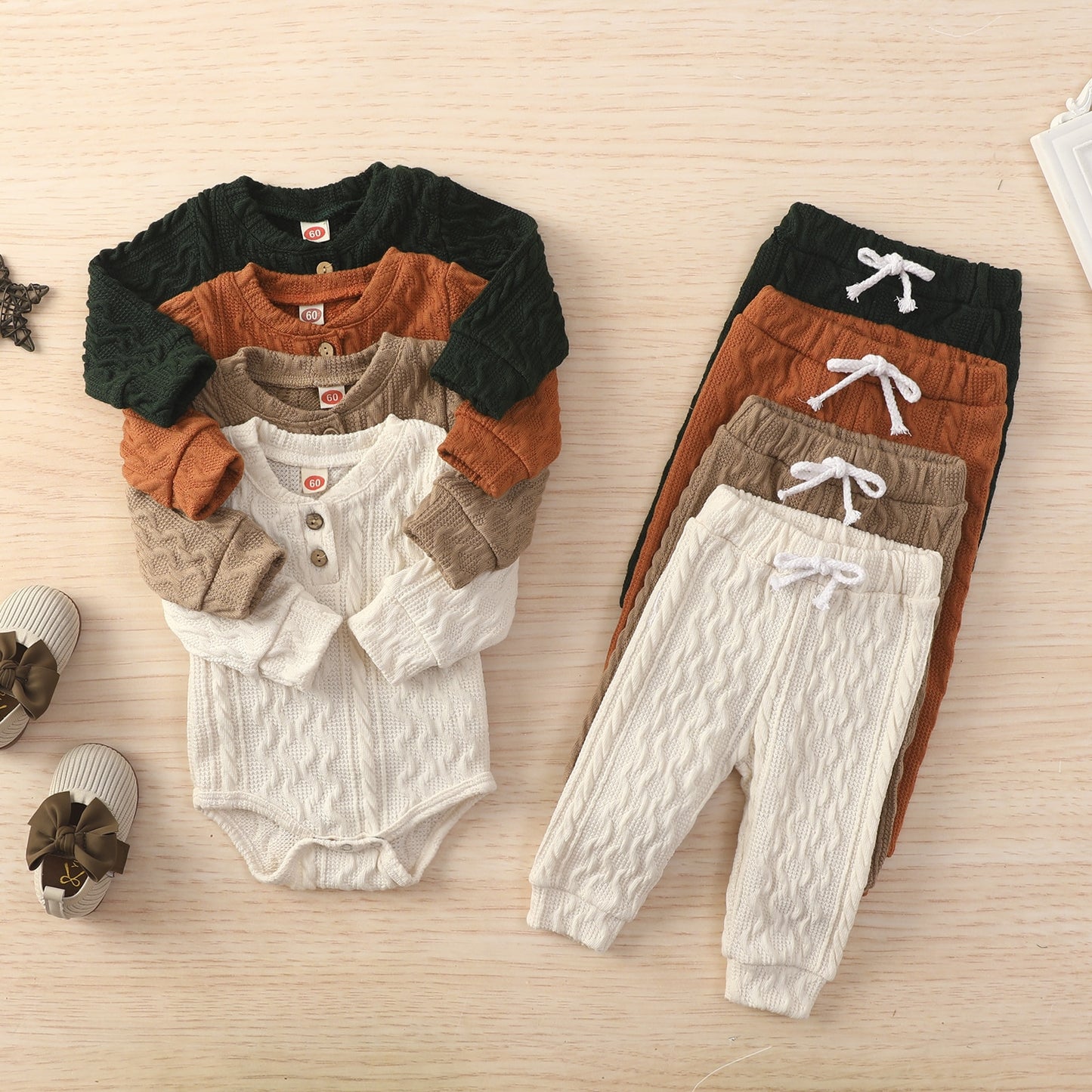 Knitted Romper and Pant Outfit - Sizes Newborn to 24 Months