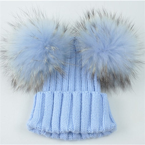 Knitted Pom Pom Baby Hat