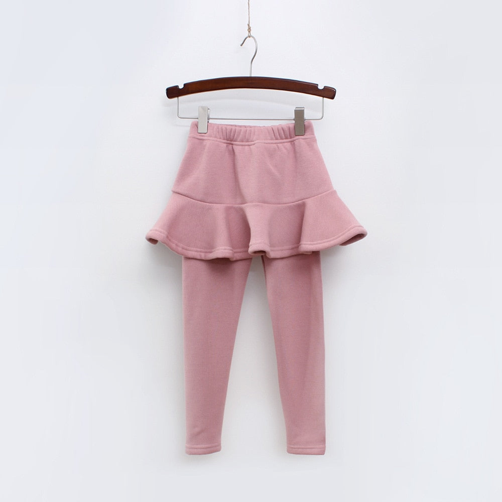 Girls Attached Skirt-Leggings- Sizes 2-10 High Quality Children Clothing Various Colors