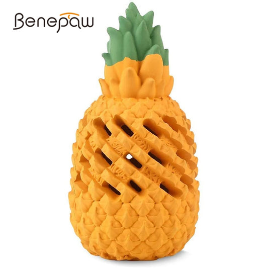 Durable Pineapple Shaped Dog Chew Toy -Safe, Teether, Food Dispensing - S M L