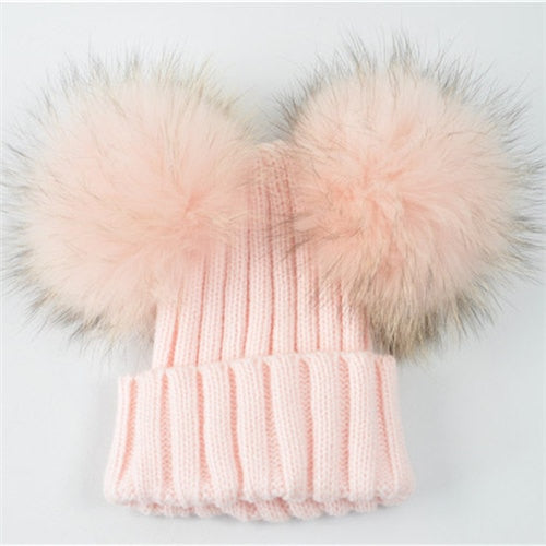 Knitted Pom Pom Baby Hat