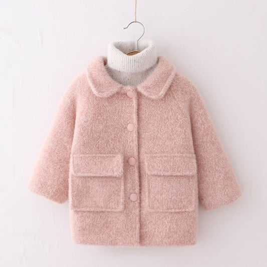 Cozy Cloud Bouclé Coat – Soft Button Front Winter Jacket