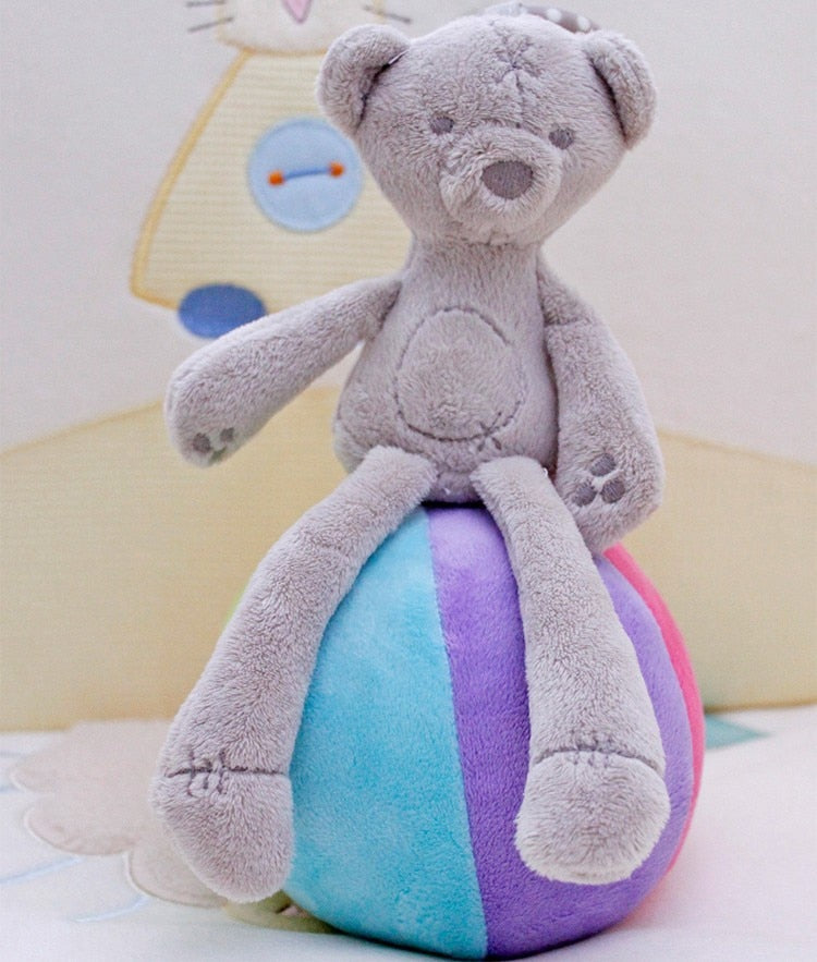 Soft and Soothing Plush Infant Teether Stroller Toy - The Perfect Companion for Your Little One!