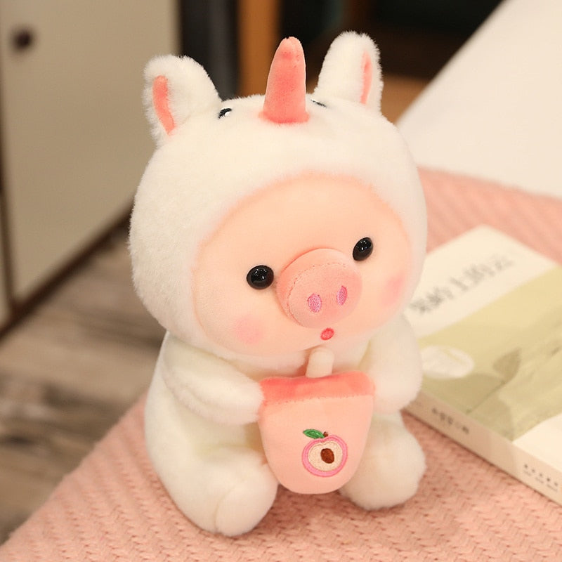 Pink Pig Bubble Boba Tea Plush Toy