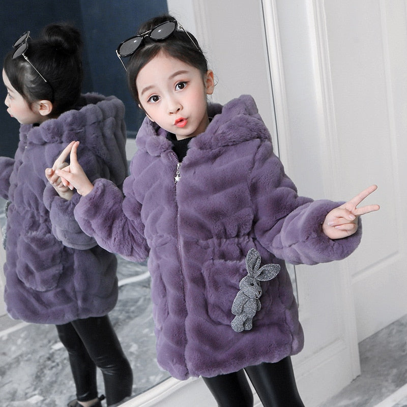 Fashionista Faux Fur Girl's Coat Sizes 4-12