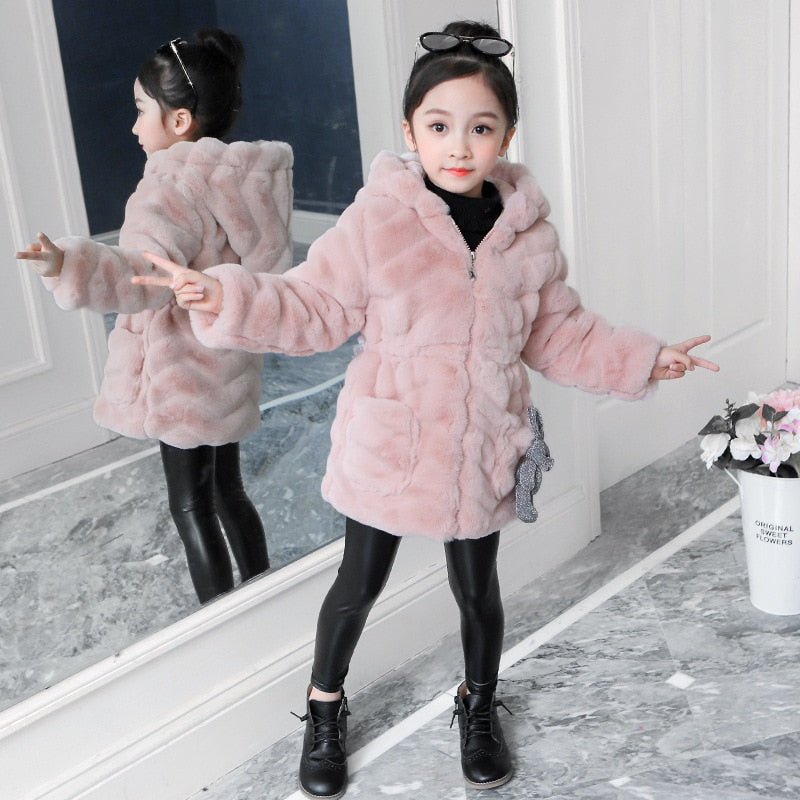 Fashionista Faux Fur Girl's Coat Sizes 4-12